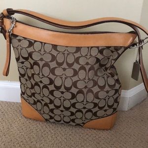 Classic “C” Coach Bucket Bag in tan